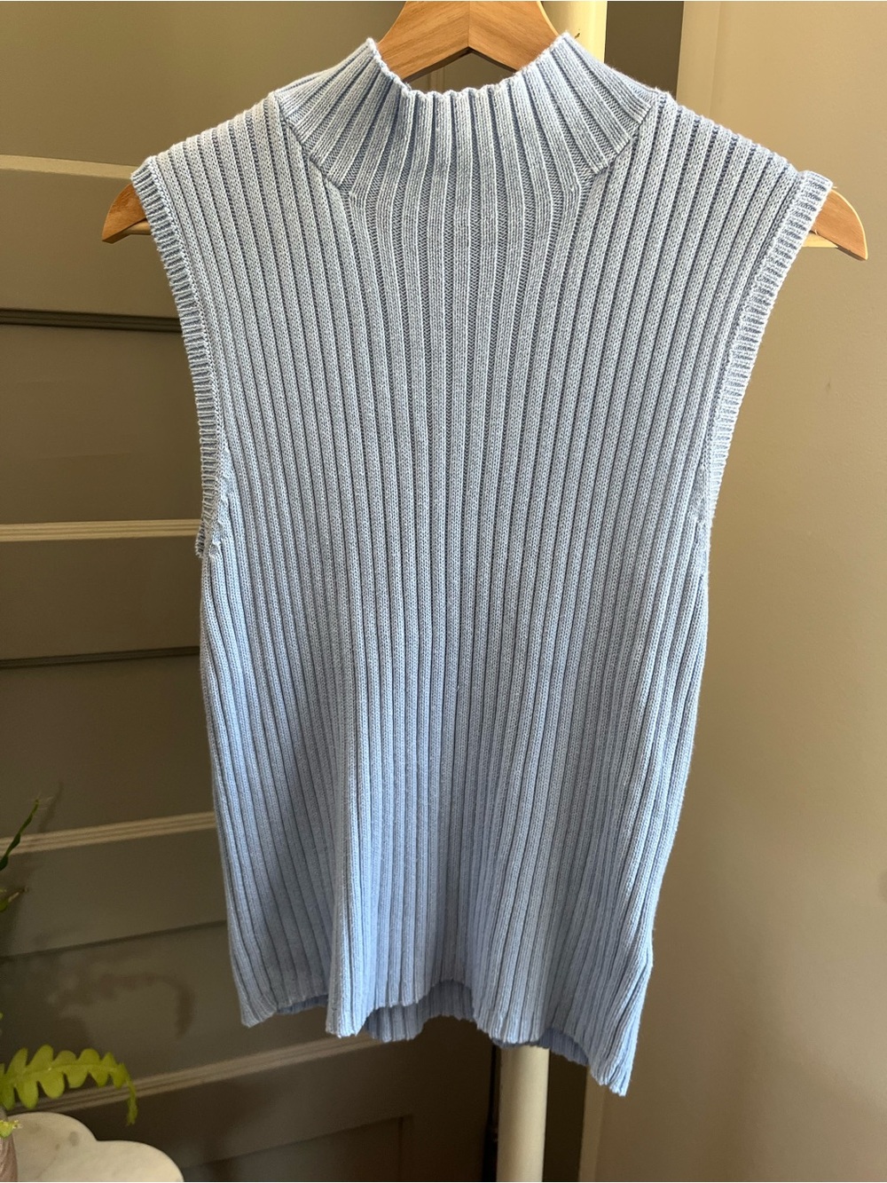 Vintage 90s Sleeveless Ribbed Mock Neck Sweater
